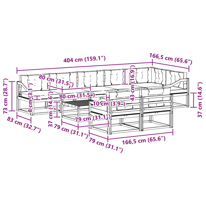 Set de canapele de exterior 9 pcs Alb și antracit WALTI