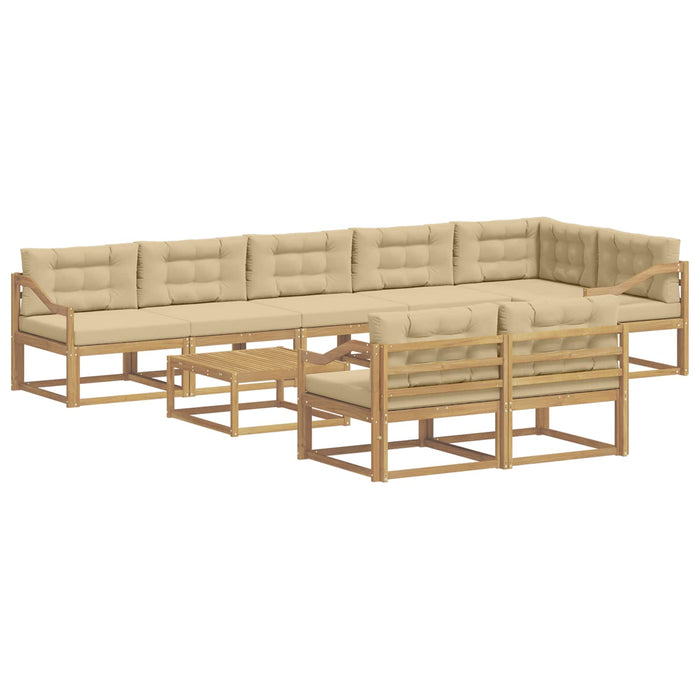 Set de canapele de exterior 9 pcs Alb și Bej 79 x 79 x 37 cm WALTI