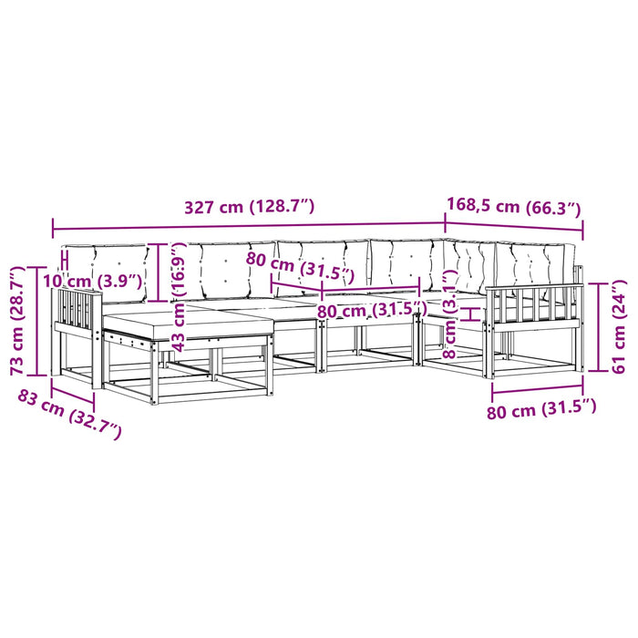 Set de canapele de exterior 5 pcs Alb și crem Poliester WALTI