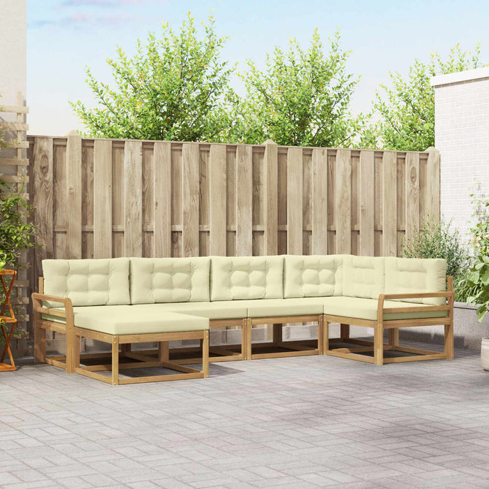 Set de canapele de exterior 5 pcs Alb și crem Poliester WALTI
