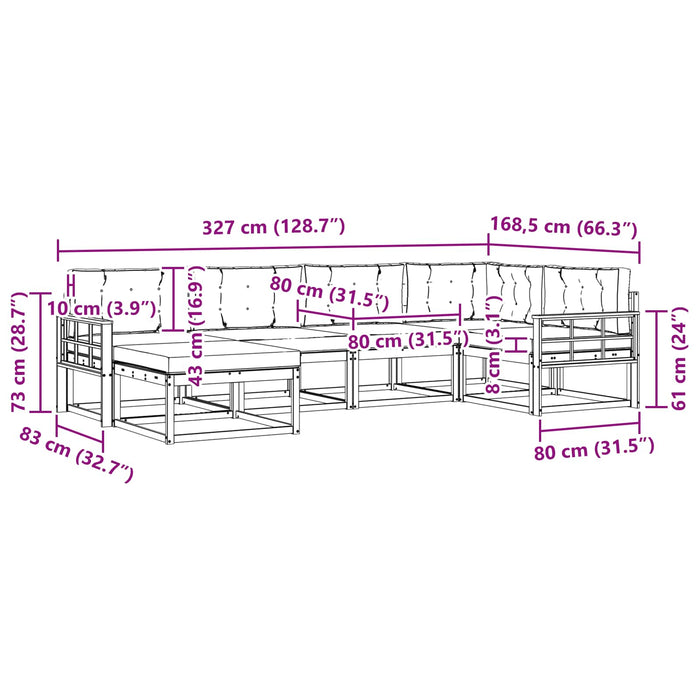Set de canapele de exterior 5 pcs Alb și gri deschis Poliester WALTI