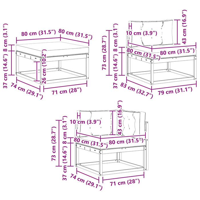 Set de canapele de exterior cu pernă 5 pcs Alb și Bej Poliester WALTI