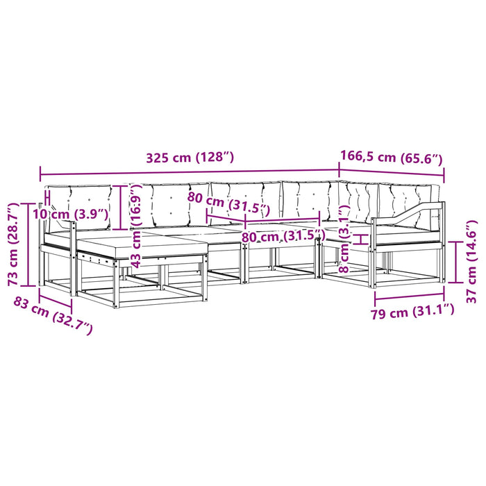 Set de canapele de exterior cu pernă 5 pcs Alb și Bej Poliester WALTI