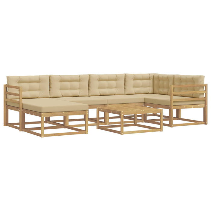 Set de canapele de exterior 7 pcs Alb și Bej WALTI