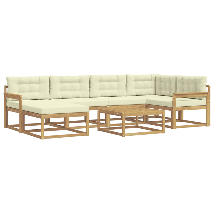 Set de canapele de exterior 7 pcs Alb și crem WALTI