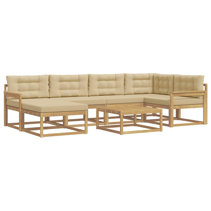 Set de canapele de exterior 7 pcs Alb și Bej WALTI