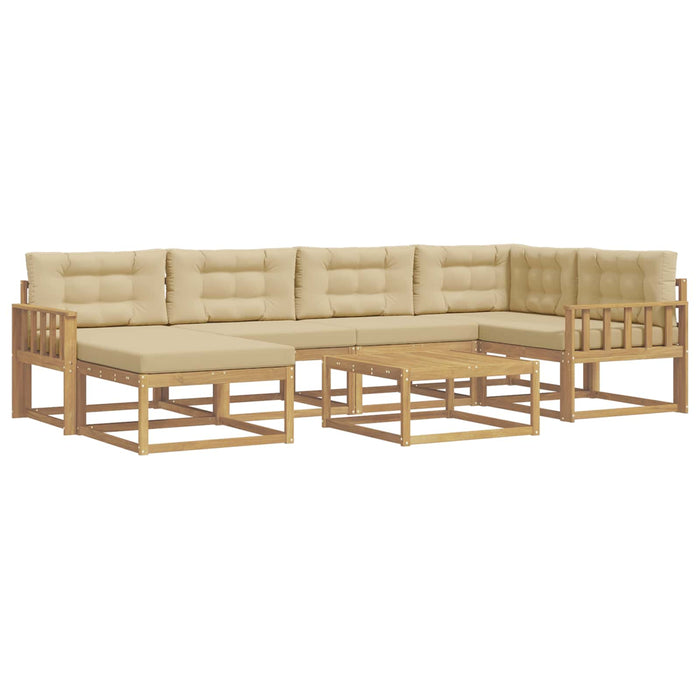 Set de canapele de exterior 7 pcs Alb și Bej WALTI
