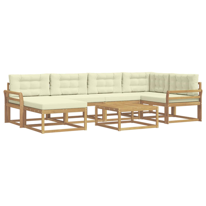 Set de canapele de exterior 7 pcs Alb și crem WALTI