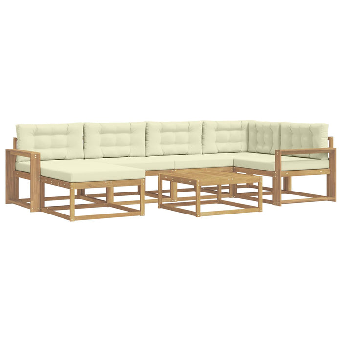 Set de canapele de exterior 7 pcs Alb și crem WALTI