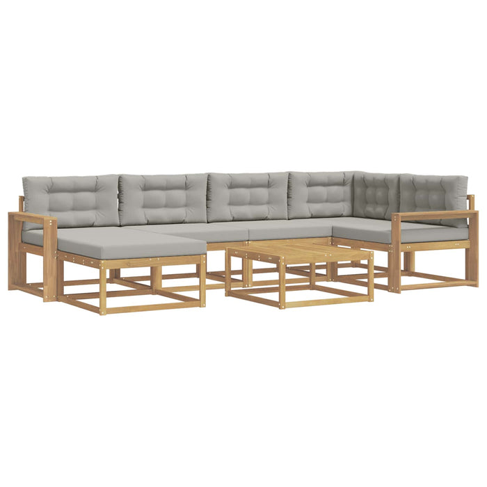 Set de canapele de exterior 7 pcs Alb și gri deschis WALTI