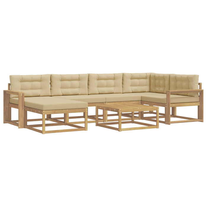 Set de canapele de exterior 7 pcs Alb și Bej WALTI