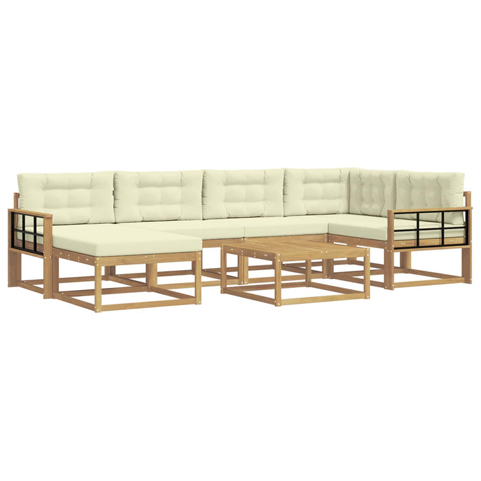 Set de canapele de exterior 7 pcs Alb și crem WALTI