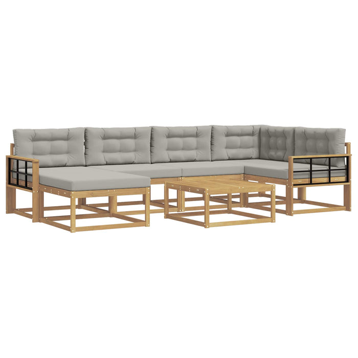 Set de canapele de exterior 7 pcs Alb și gri deschis WALTI