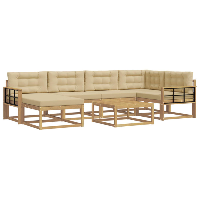 Set de canapele de exterior 7 pcs Alb și Bej WALTI