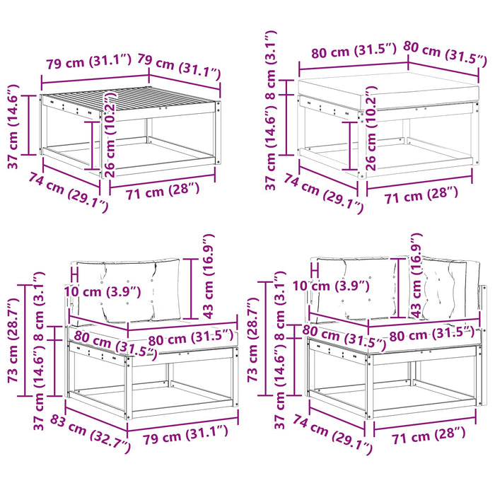 Set de canapele de exterior 7 pcs Alb și antracit WALTI