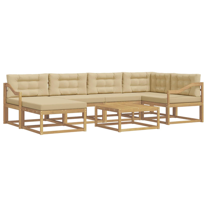 Set de canapele de exterior 7 pcs Alb și Bej WALTI