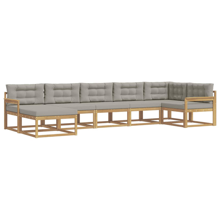 Set de canapele de exterior cu pernă 7 pcs Alb și gri deschis WALTI