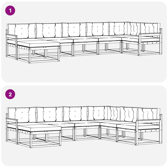 Set de canapele de exterior cu pernă 7 pcs Alb și antracit WALTI