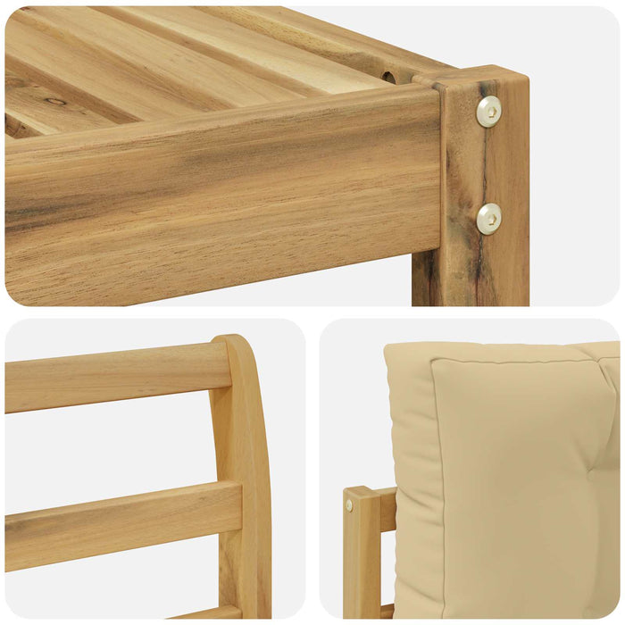 Set de canapele de exterior cu pernă 7 pcs Alb și Bej WALTI