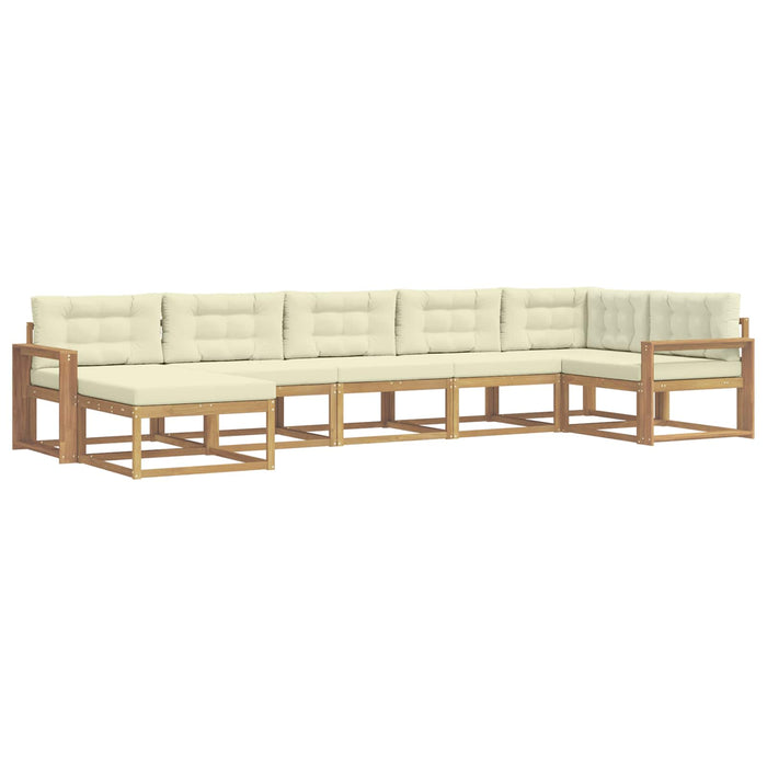 Set de canapele de exterior cu pernă 7 pcs Alb și crem WALTI