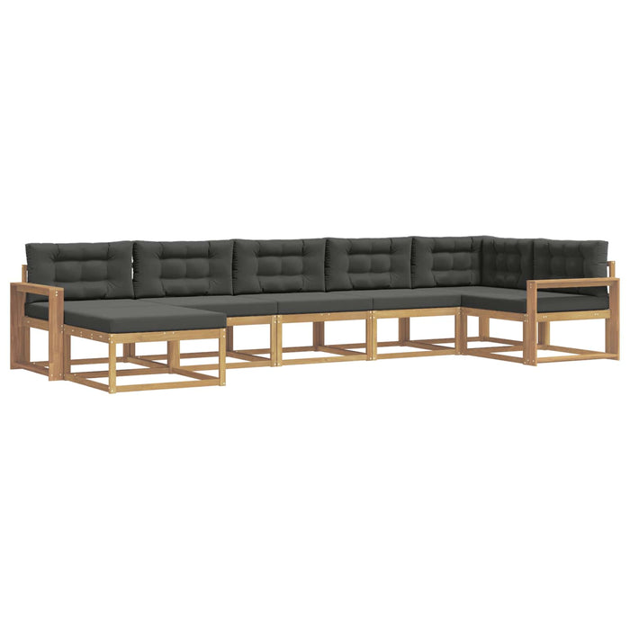 Set de canapele de exterior cu pernă 7 pcs Alb și antracit WALTI