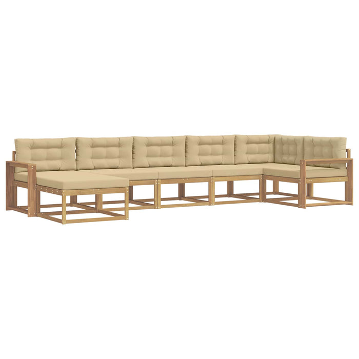 Set de canapele de exterior cu pernă 7 pcs Alb și Bej WALTI