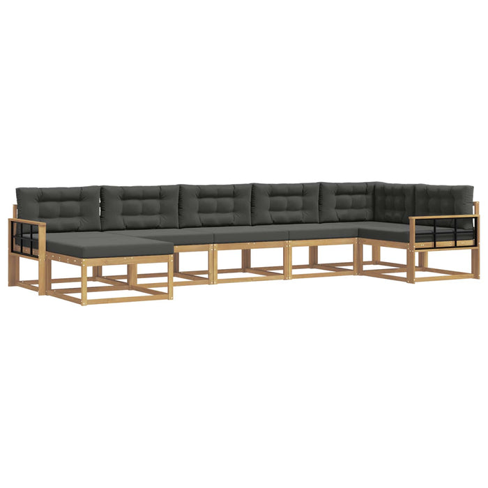 Set de canapele de exterior cu pernă 7 pcs Alb și antracit WALTI