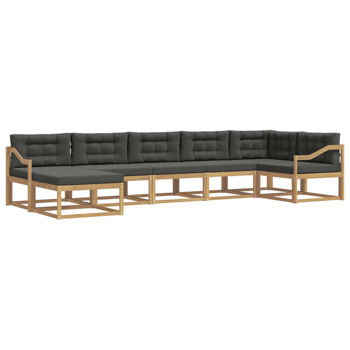 Set de canapele de exterior cu pernă 7 pcs Alb și antracit WALTI