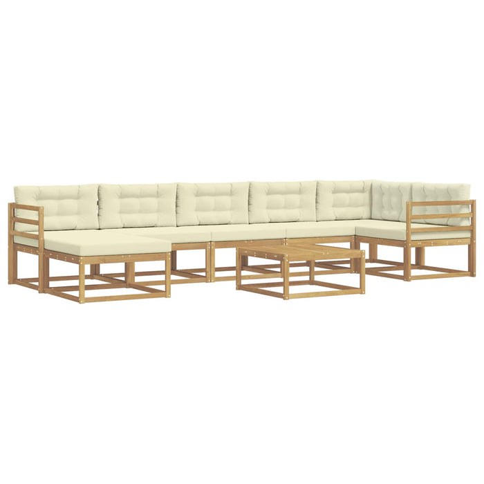Set de canapele de exterior 8 pcs Alb și crem WALTI