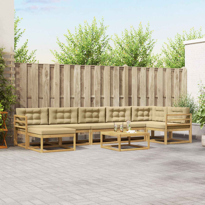 Set de canapele de exterior 8 pcs Alb și Bej WALTI