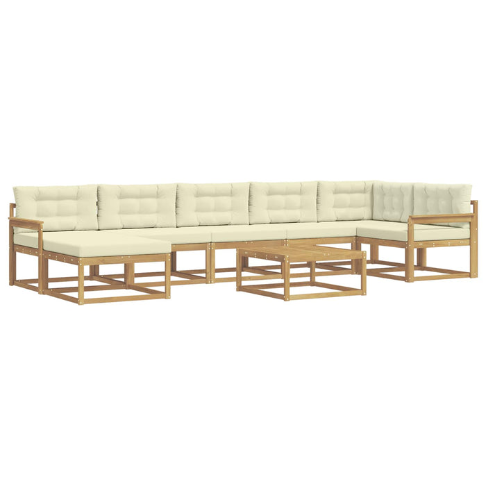 Set de canapele de exterior 8 pcs Alb și crem WALTI