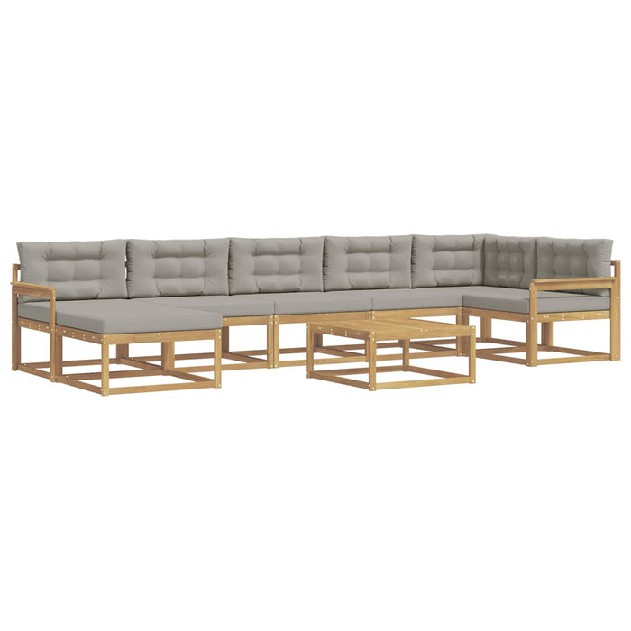 Set de canapele de exterior 8 pcs Alb și gri deschis WALTI