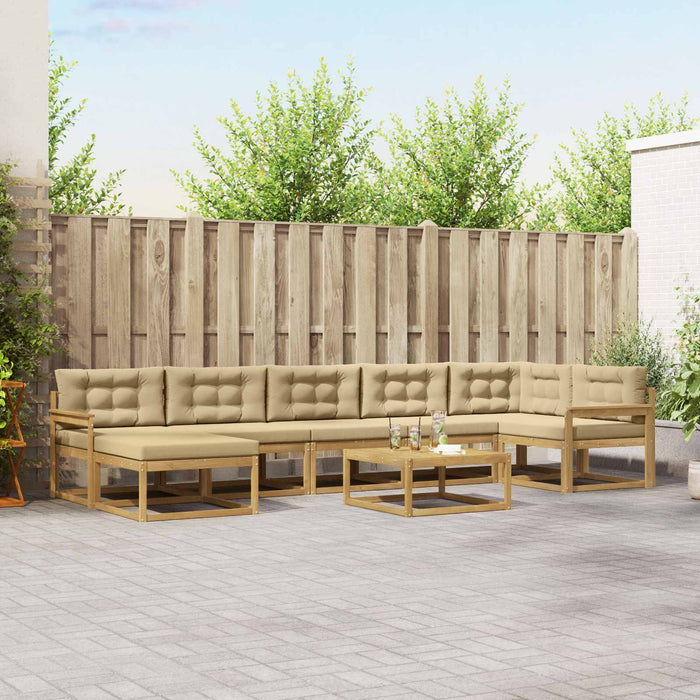 Set de canapele de exterior 8 pcs Alb și Bej WALTI