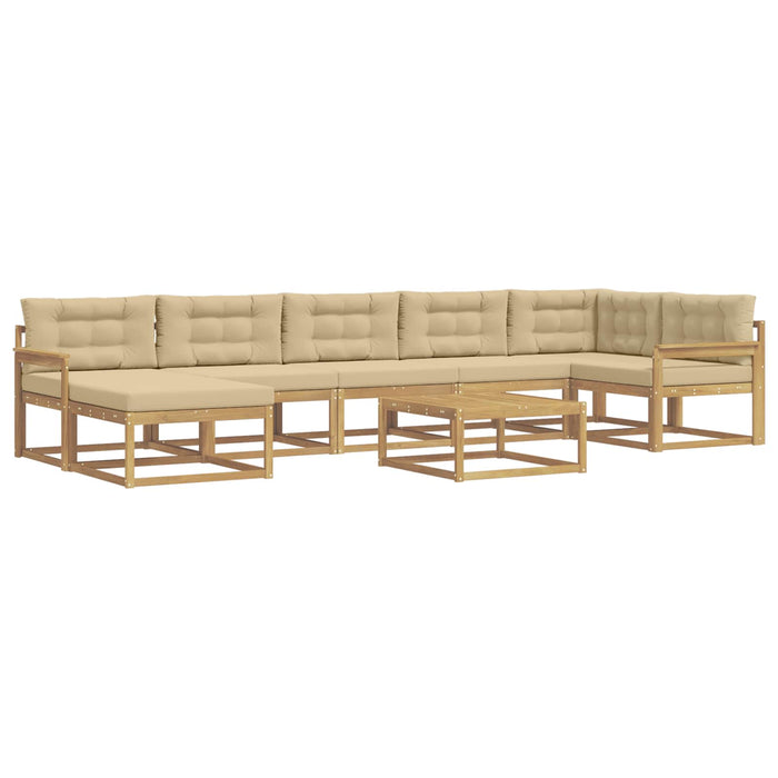 Set de canapele de exterior 8 pcs Alb și Bej WALTI