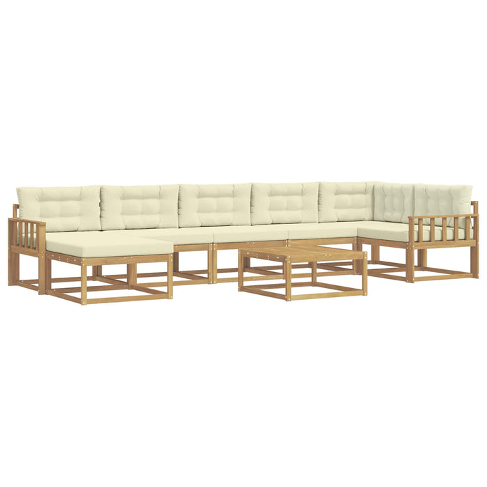 Set de canapele de exterior 8 pcs Alb și crem WALTI