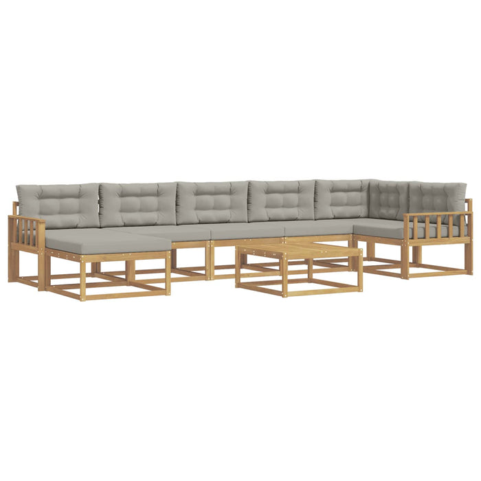 Set de canapele de exterior 8 pcs Alb și gri deschis WALTI