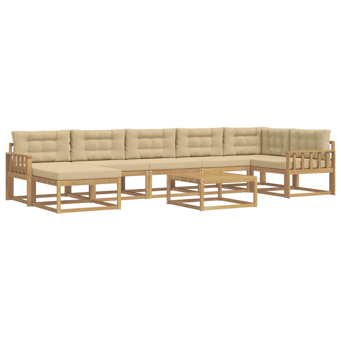 Set de canapele de exterior 8 pcs Alb și Bej WALTI