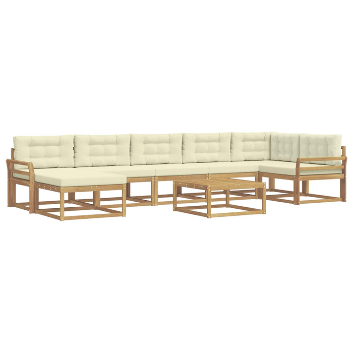 Set de canapele de exterior 8 pcs Alb și crem WALTI