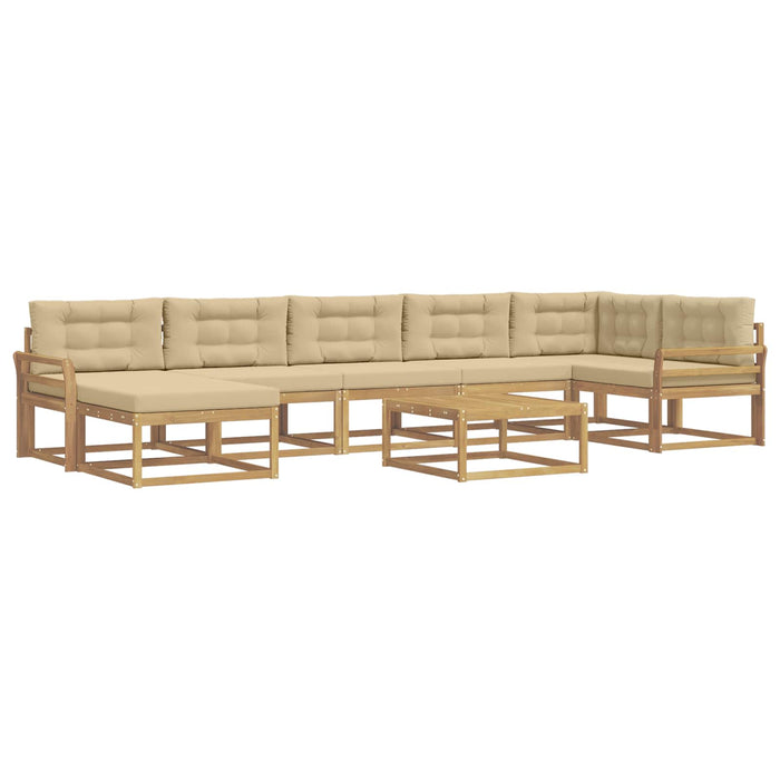Set de canapele de exterior 8 pcs Alb și Bej WALTI