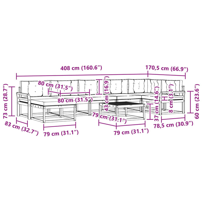 Set de canapele de exterior 8 pcs Alb și Bej WALTI