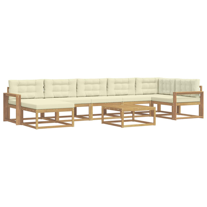 Set de canapele de exterior 8 pcs Alb și crem WALTI