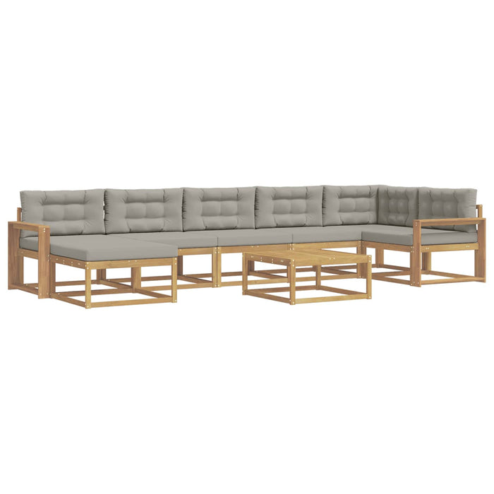 Set de canapele de exterior 8 pcs Alb și gri deschis WALTI