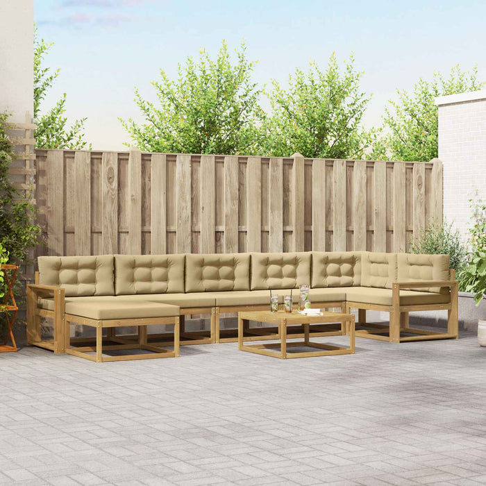 Set de canapele de exterior 8 pcs Alb și Bej WALTI