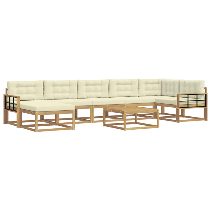 Set de canapele de exterior 8 pcs Alb și crem WALTI