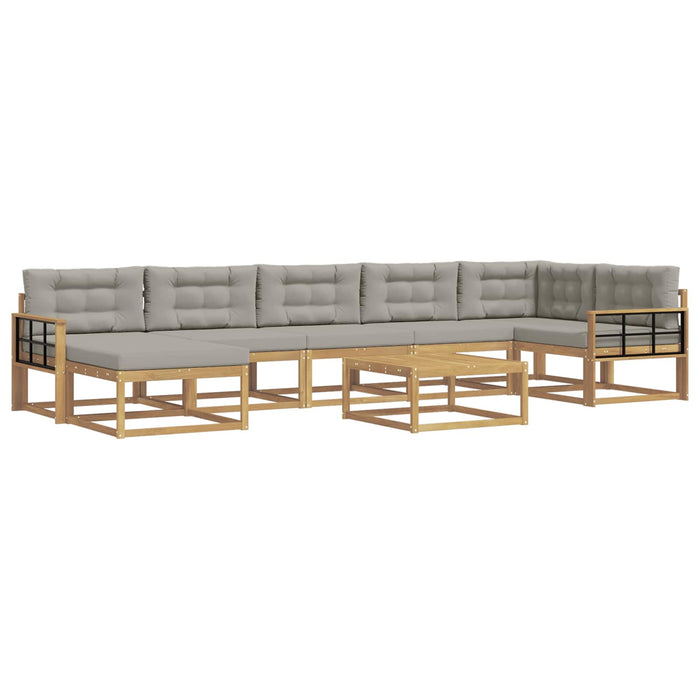 Set de canapele de exterior 8 pcs Alb și gri deschis WALTI