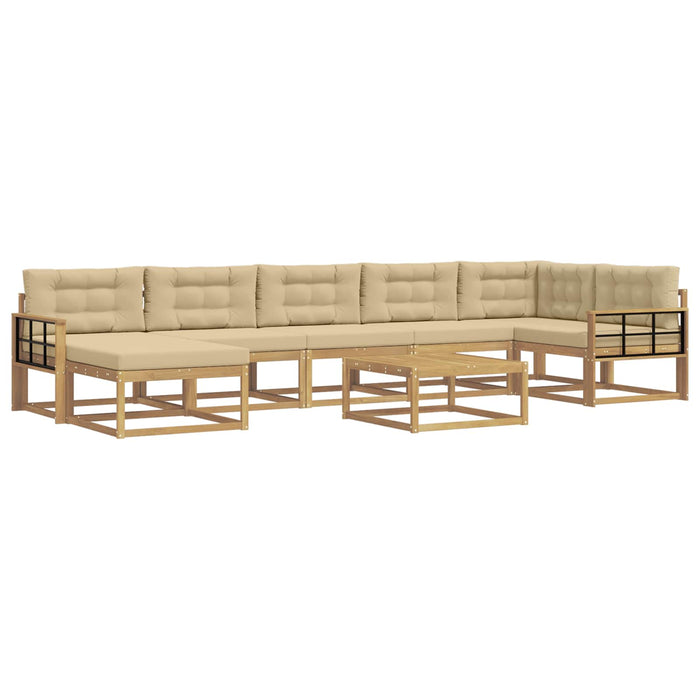 Set de canapele de exterior 8 pcs Alb și Bej WALTI