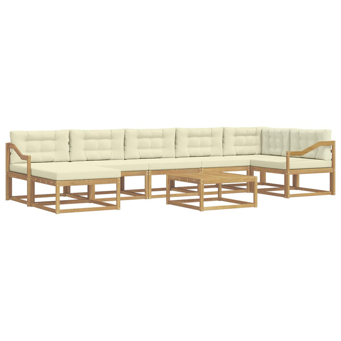 Set de canapele de exterior 8 pcs Alb și crem WALTI