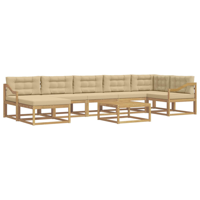 Set de canapele de exterior 8 pcs Alb și Bej WALTI