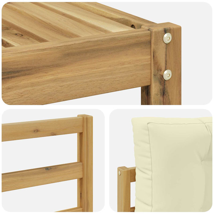 Set de canapele de exterior cu pernă 6 pcs Alb și crem WALTI