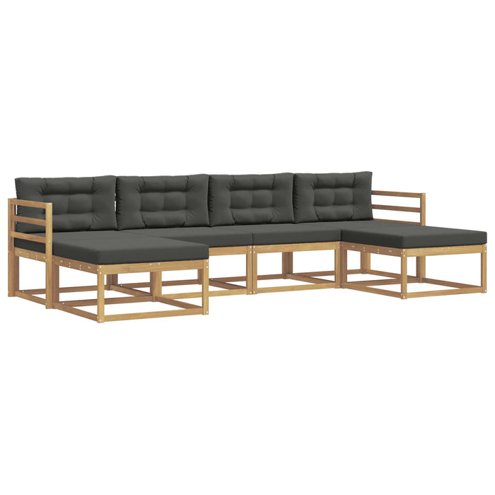 Set de canapele de exterior cu pernă 6 pcs Alb și antracit WALTI